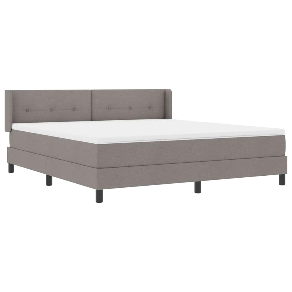 vidaXL Κρεβάτι με ελατήρια με στρώμα Taupe 200 x 180 cm ύφασμα