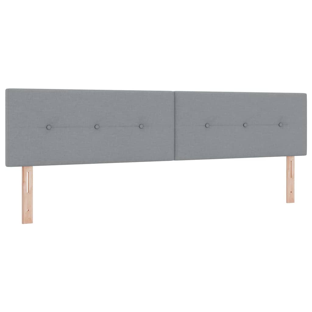 vidaXL Κρεβάτι με ελατήρια Ανοιχτό γκρι 200 x 200 cm ύφασμα