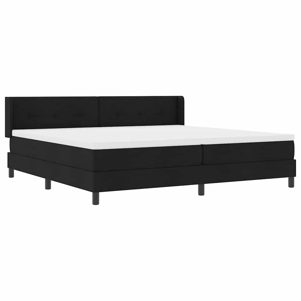 vidaXL Κρεβάτι με ελατήρια με κεφαλάρι Μαύρο 200 x 200 cm ύφασμα