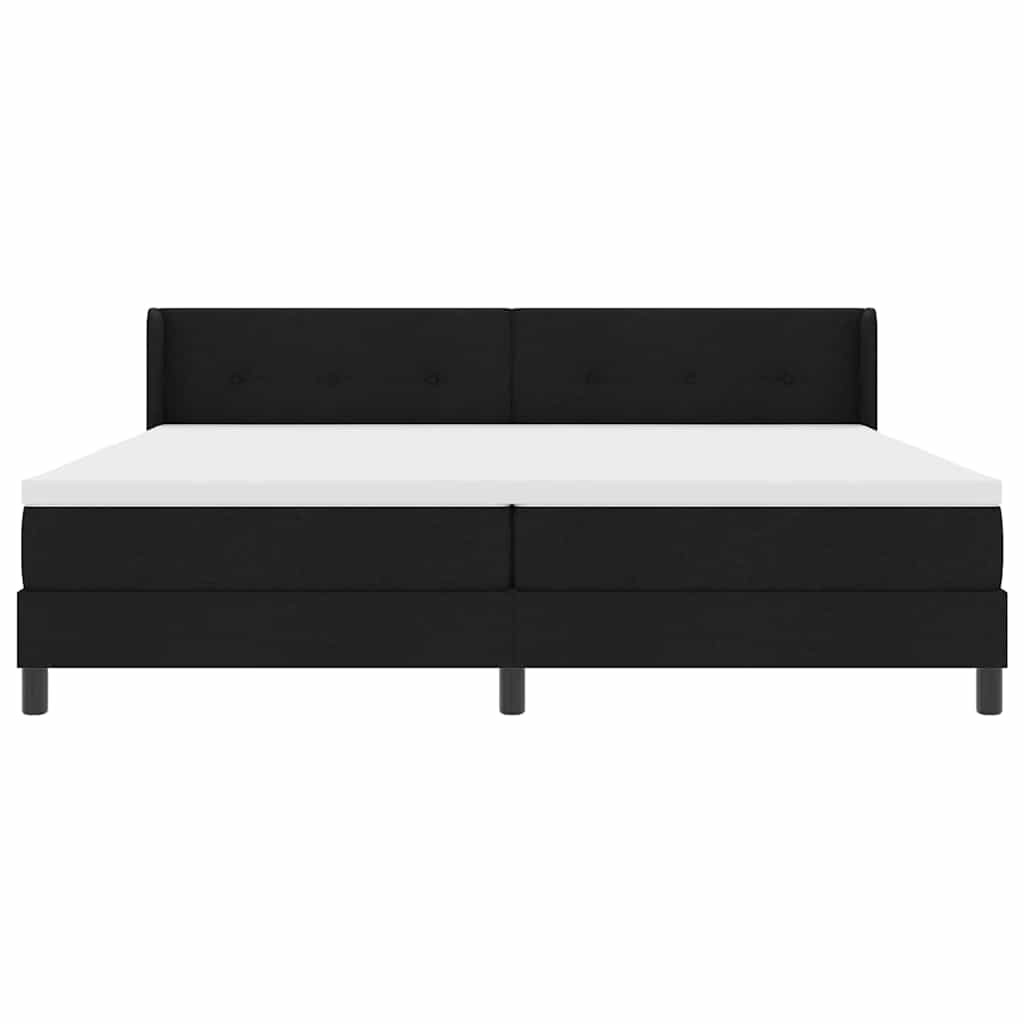 vidaXL Κρεβάτι με ελατήρια με κεφαλάρι Μαύρο 200 x 200 cm ύφασμα