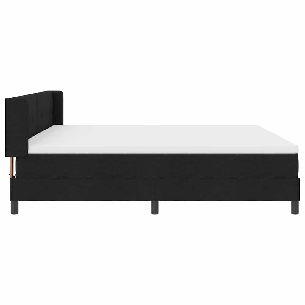 vidaXL Κρεβάτι με ελατήρια με κεφαλάρι Μαύρο 200 x 200 cm ύφασμα