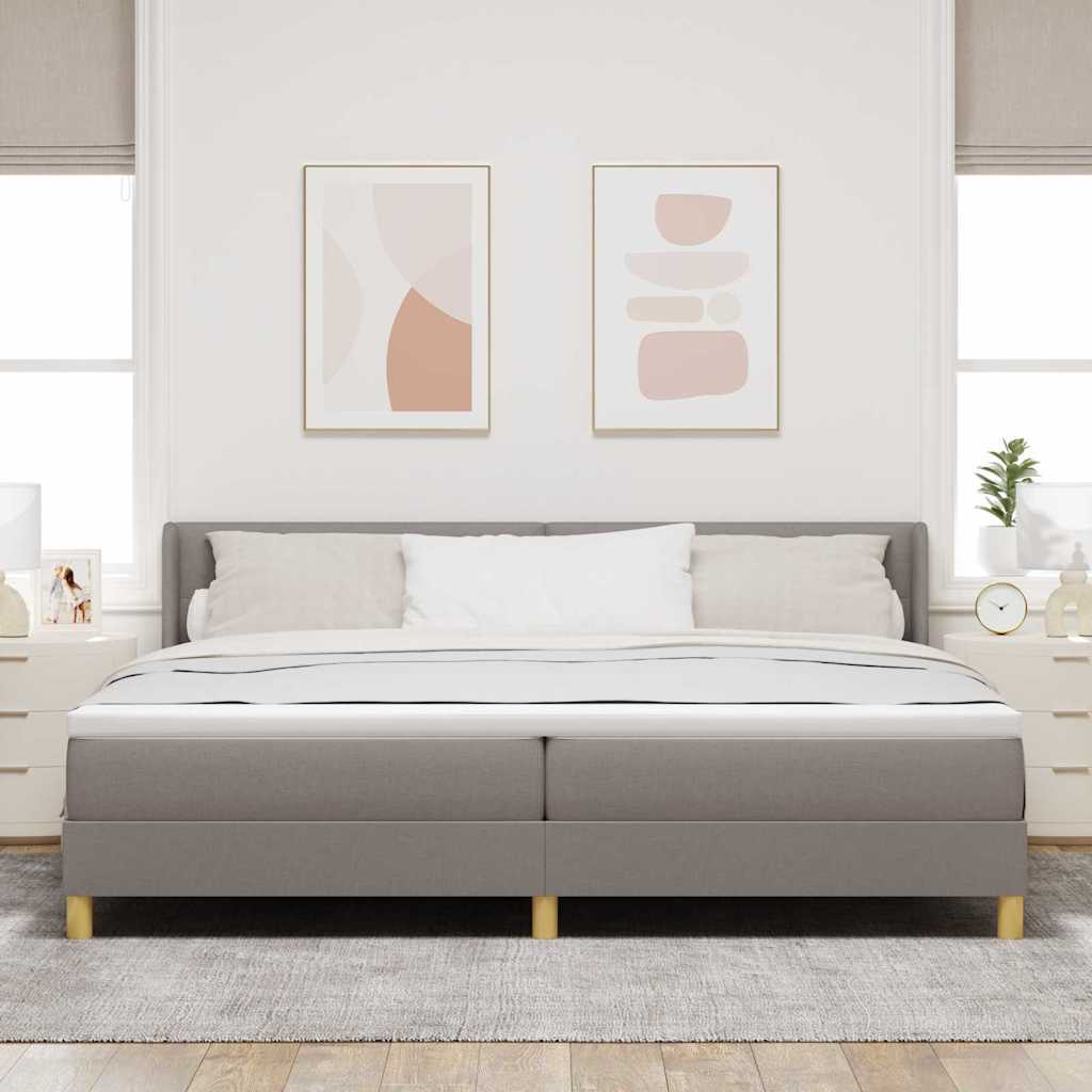 vidaXL Κρεβάτι με ελατήρια με κεφαλάρι Taupe 200 x 200 cm ύφασμα