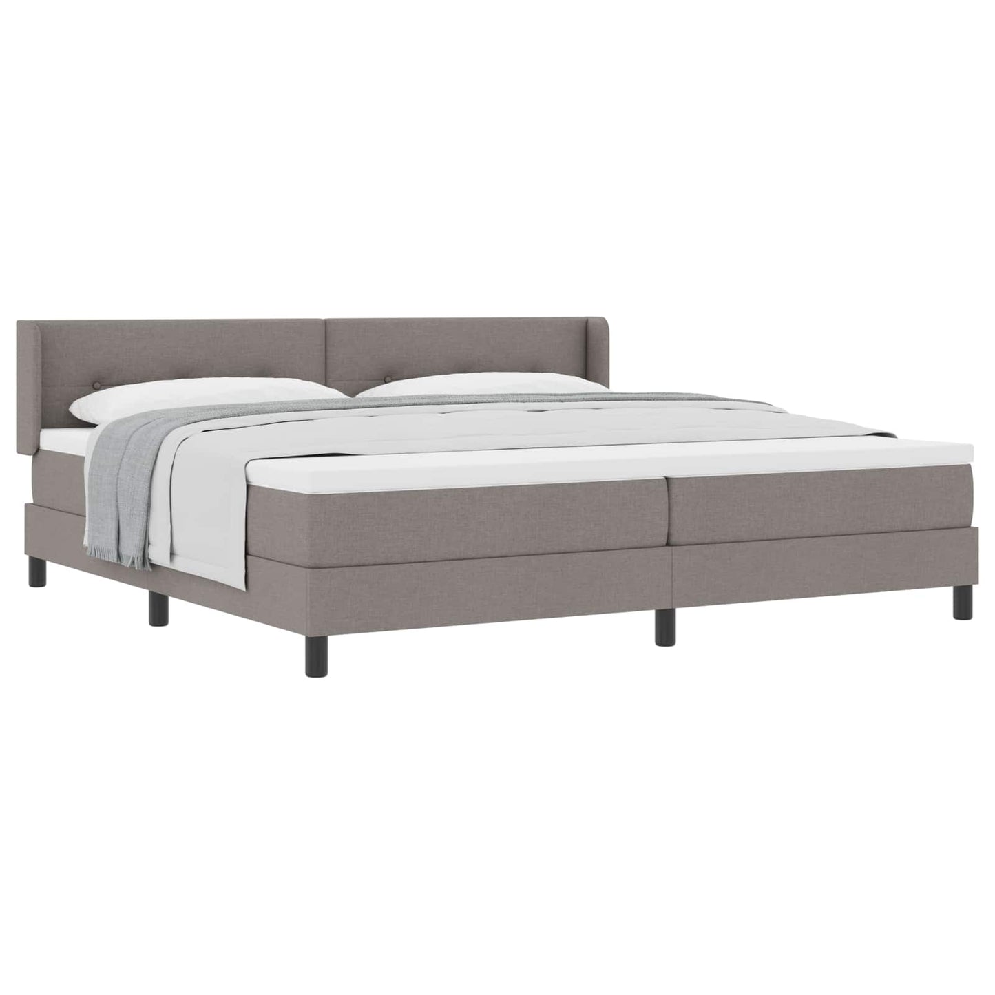 vidaXL Κρεβάτι με ελατήρια με κεφαλάρι Taupe 200 x 200 cm ύφασμα