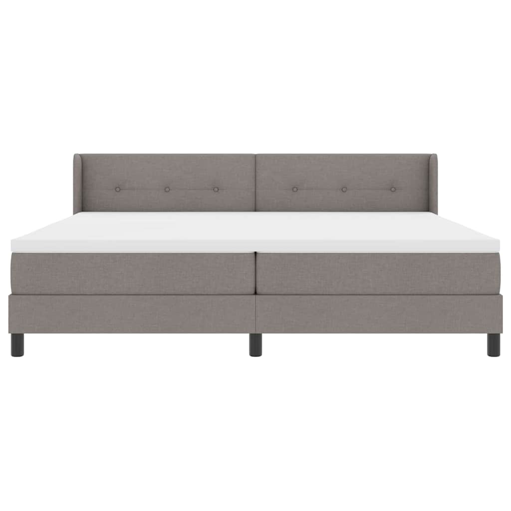 vidaXL Κρεβάτι με ελατήρια με κεφαλάρι Taupe 200 x 200 cm ύφασμα
