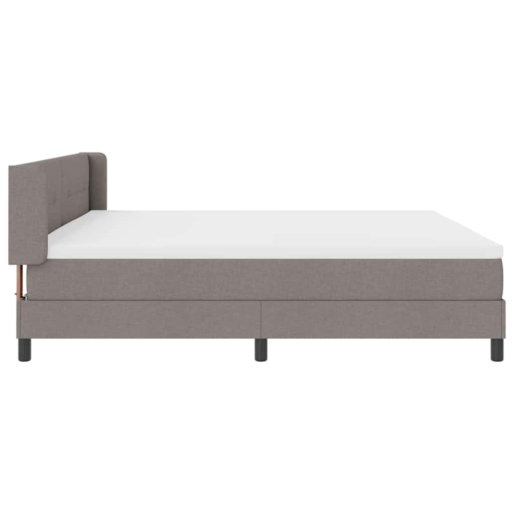vidaXL Κρεβάτι με ελατήρια με κεφαλάρι Taupe 200 x 200 cm ύφασμα