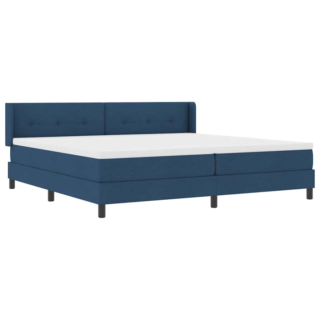 vidaXL Κρεβάτι με ελατήρια με κεφαλάρι Μπλε 200 x 200 cm ύφασμα