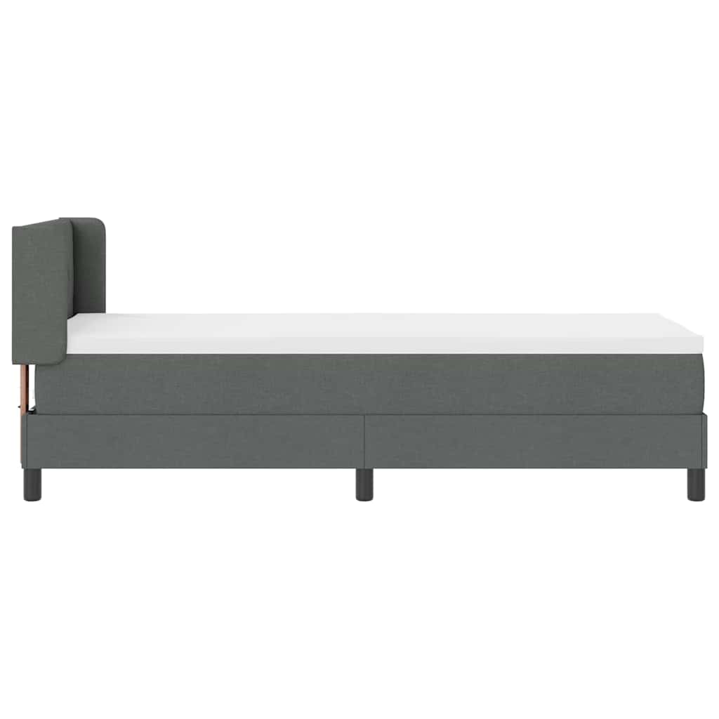 vidaXL Κρεβάτι με ελατήρια Σκούρο Γκρι 200 x 80 εκατοστά ύφασμα