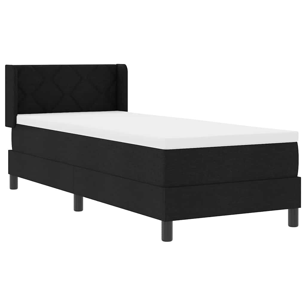 vidaXL Κρεβάτι με ελατήρια με κεφαλάρι Μαύρο 200 x 80 εκατοστά ύφασμα