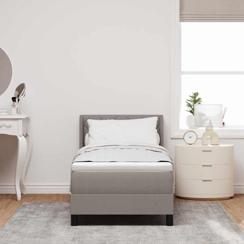 vidaXL Κρεβάτι με ελατήρια με κεφαλάρι Taupe 200 x 80 εκατοστά ύφασμα