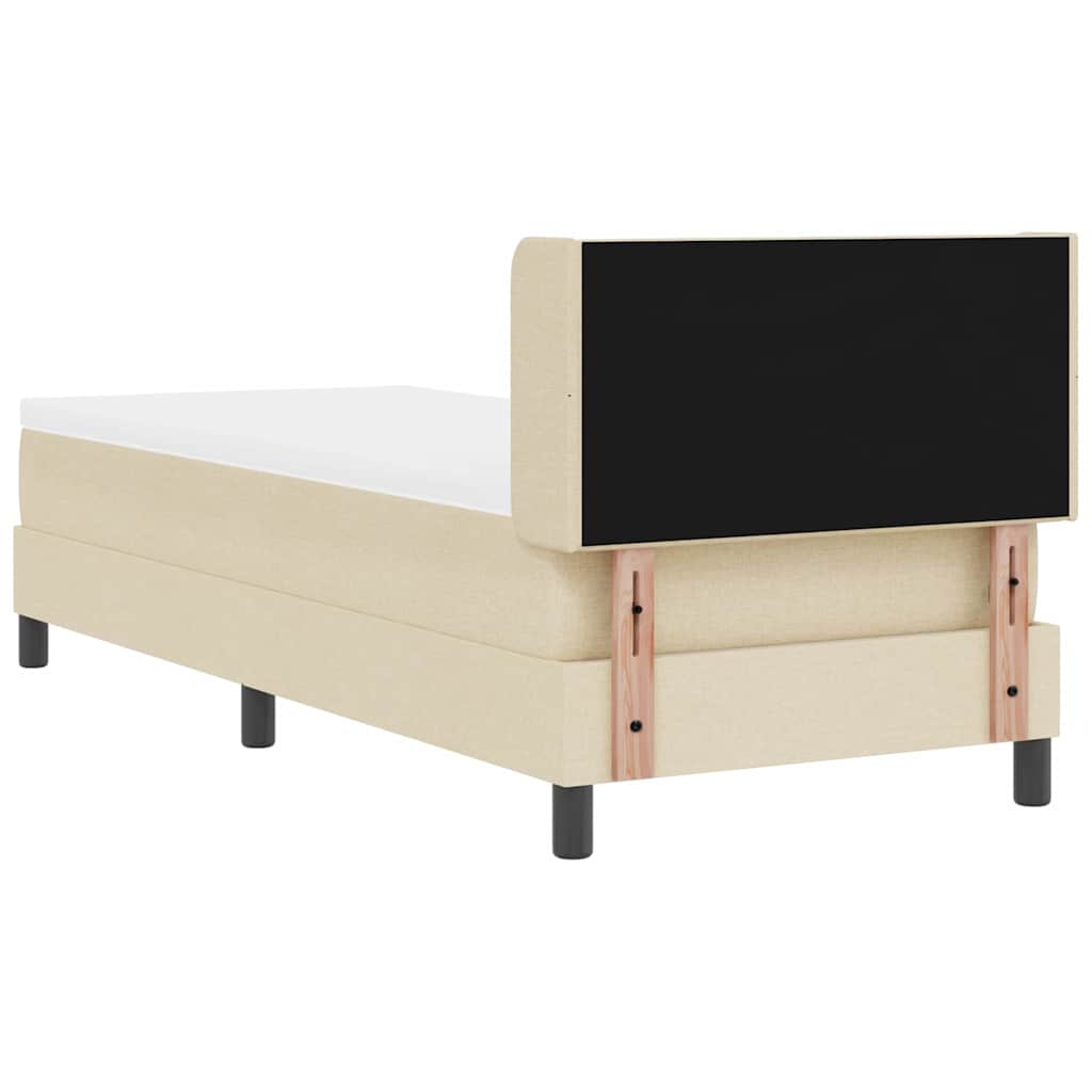 vidaXL Κρεβάτι με ελατήρια με κεφαλάρι Κρεμ 200 x 80 εκατοστά ύφασμα