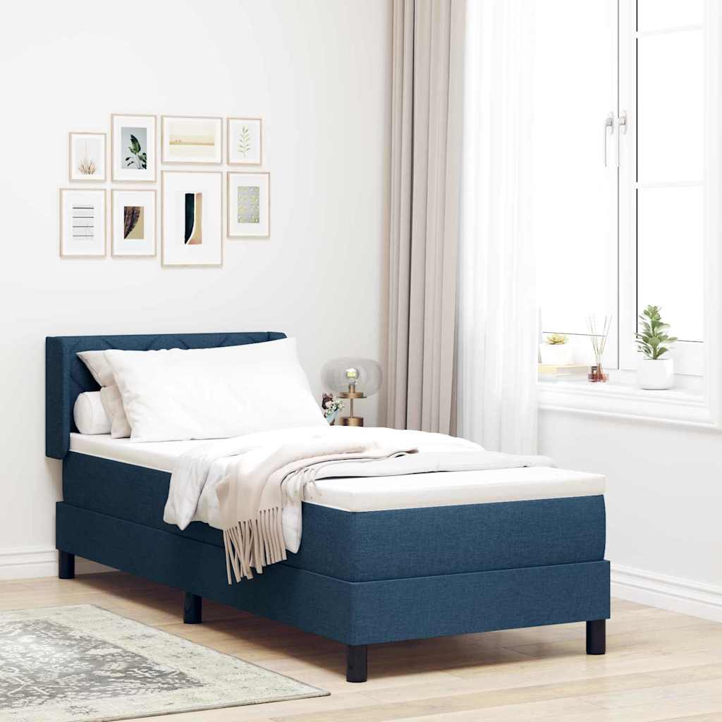 vidaXL Κρεβάτι με ελατήρια με κεφαλάρι Μπλε 200 x 80 εκατοστά ύφασμα