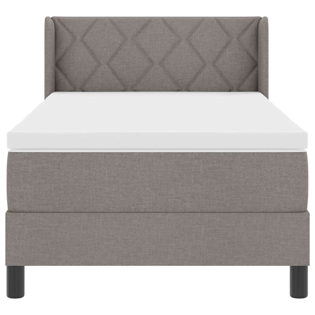 vidaXL Κρεβάτι με ελατήρια με κεφαλάρι Taupe 190 x 90 cm ύφασμα