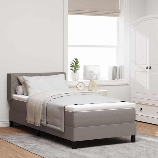vidaXL Κρεβάτι με ελατήρια με κεφαλάρι Taupe 200 x 90 εκ. ύφασμα