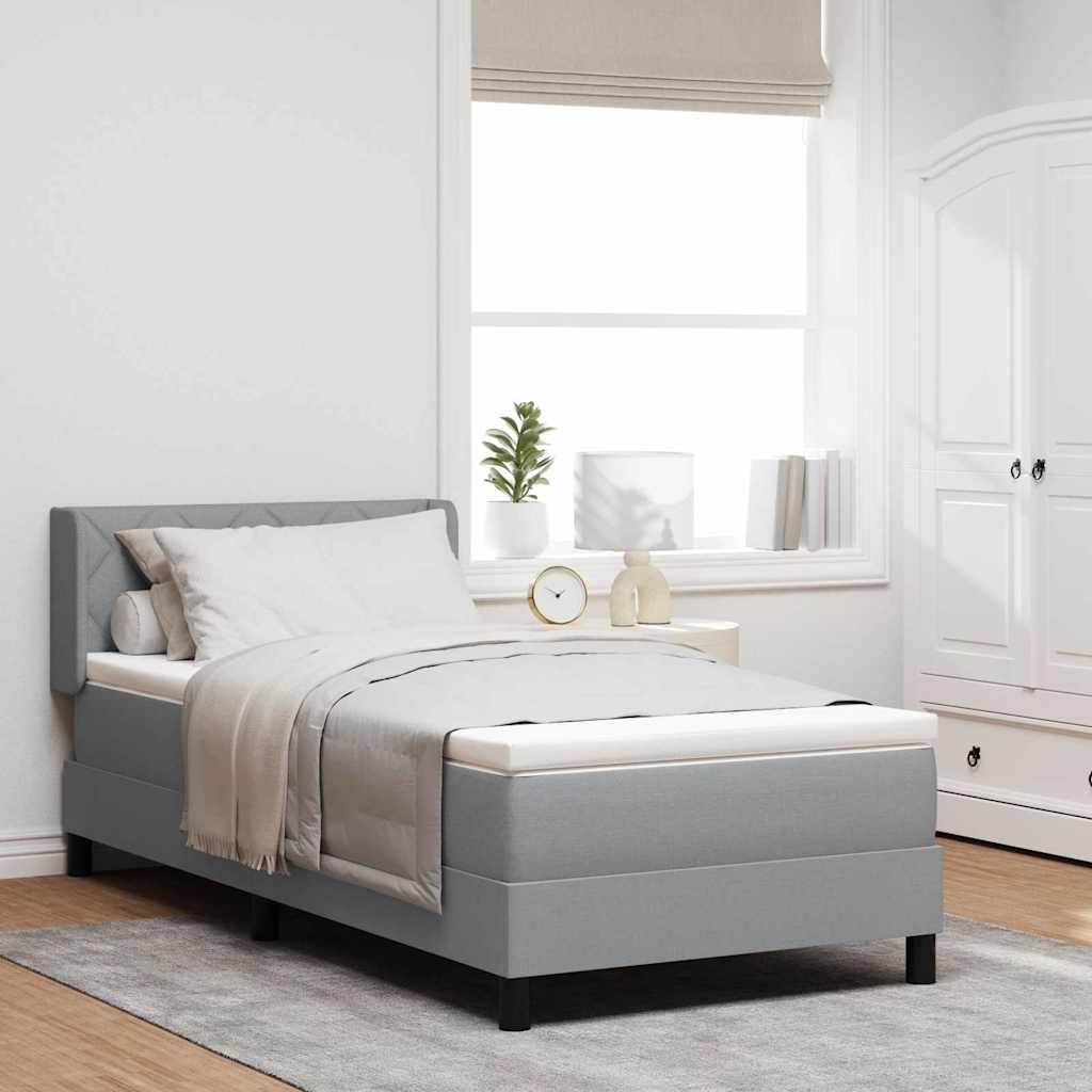 vidaXL Κρεβάτι με ελατήρια Ανοιχτό γκρι 200 x 100 cm ύφασμα