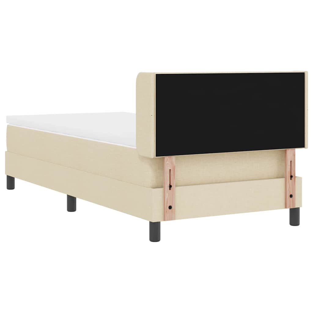 vidaXL Κρεβάτι με ελατήρια με κεφαλάρι Κρεμ 200 x 100 cm ύφασμα