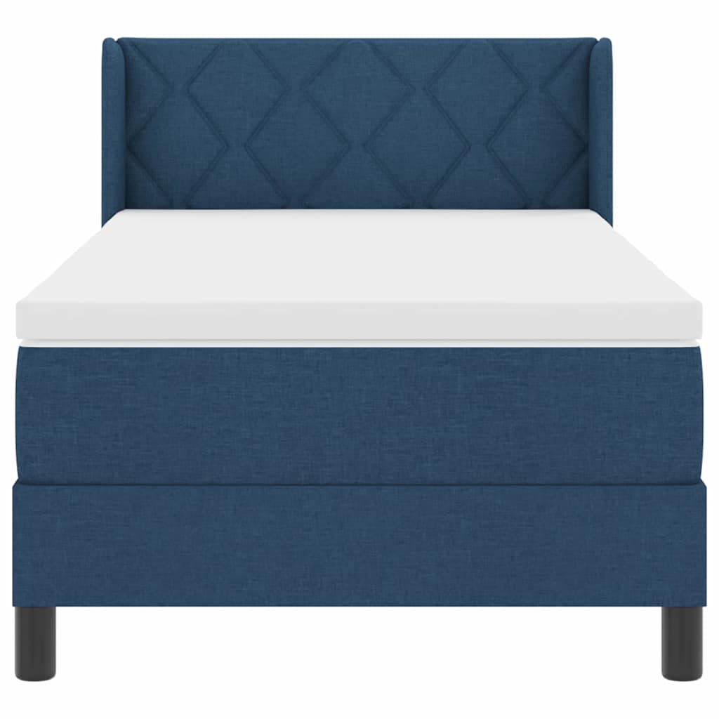 vidaXL Κρεβάτι με ελατήρια με κεφαλάρι Μπλε 200 x 100 cm ύφασμα