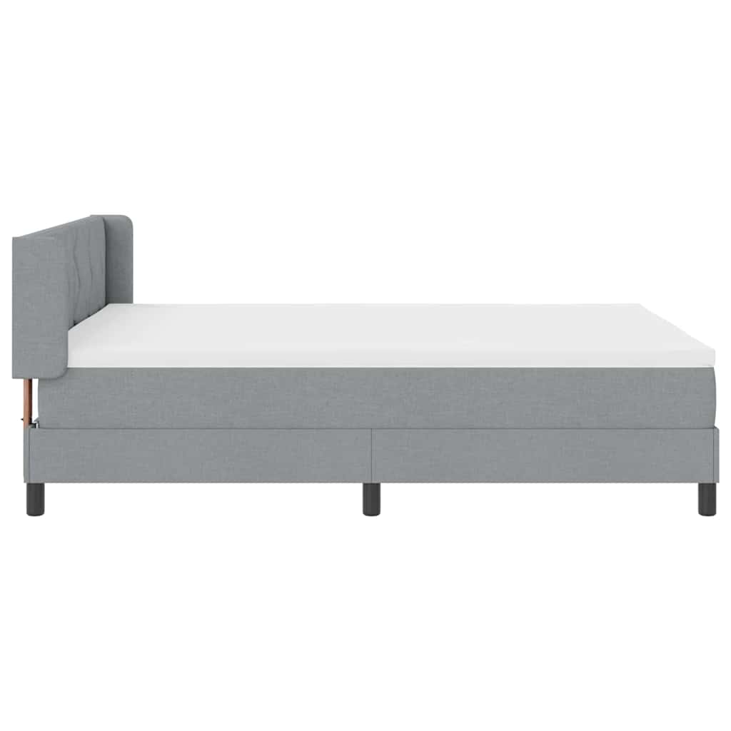 vidaXL Κρεβάτι με ελατήρια Ανοιχτό γκρι 200 x 140 cm ύφασμα