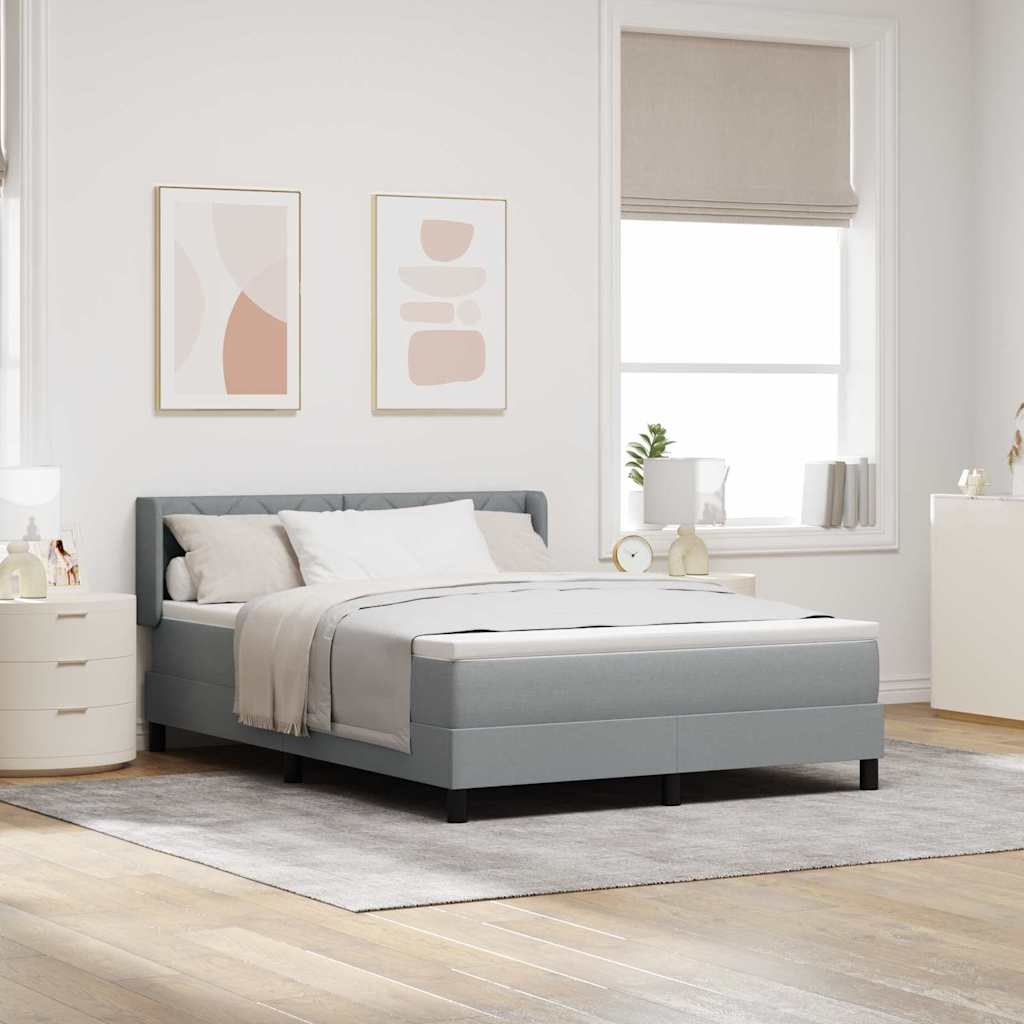 vidaXL Κρεβάτι με ελατήρια Ανοιχτό γκρι 200 x 160 εκατοστά ύφασμα