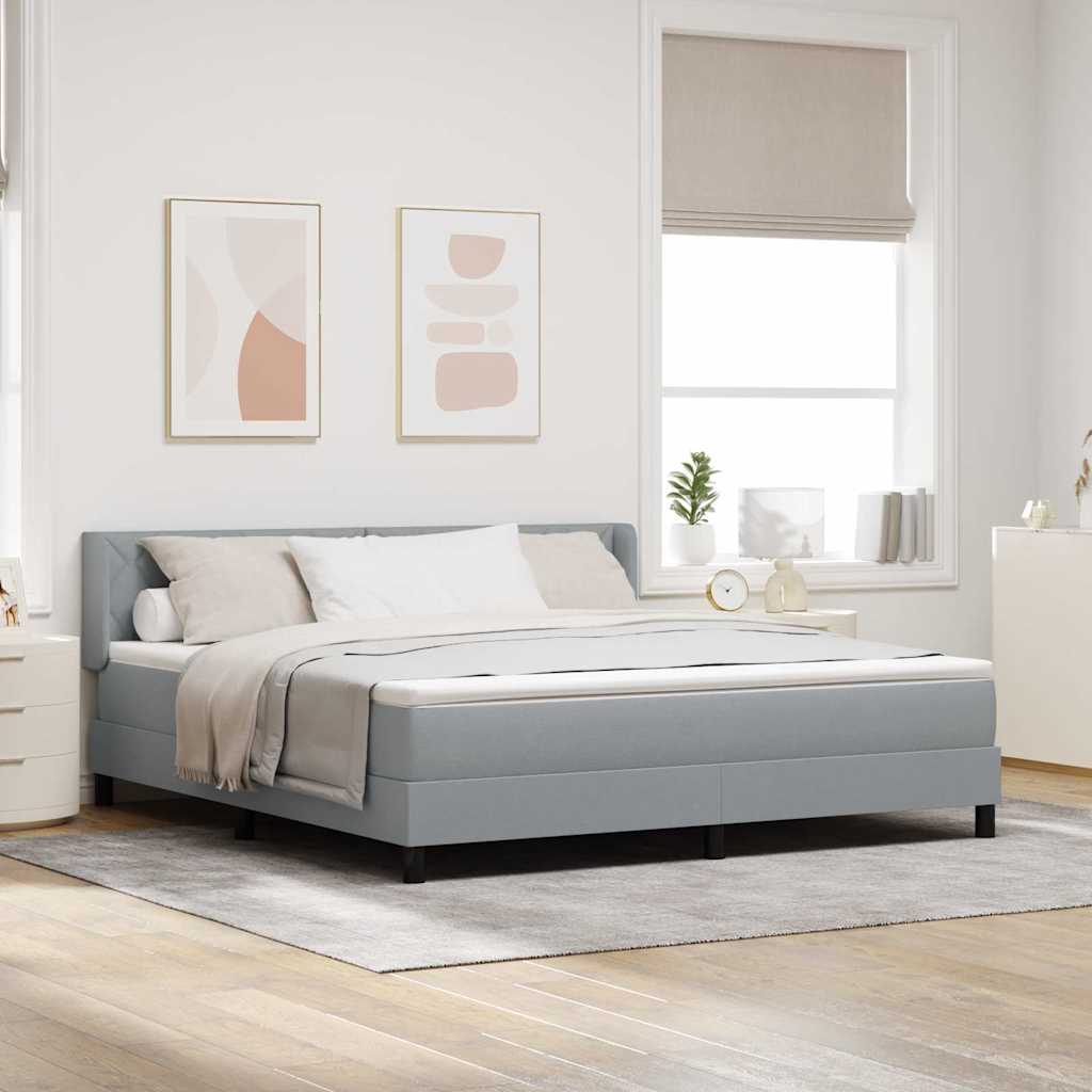 vidaXL Κρεβάτι με ελατήρια Ανοιχτό γκρι 200 x 180 cm ύφασμα