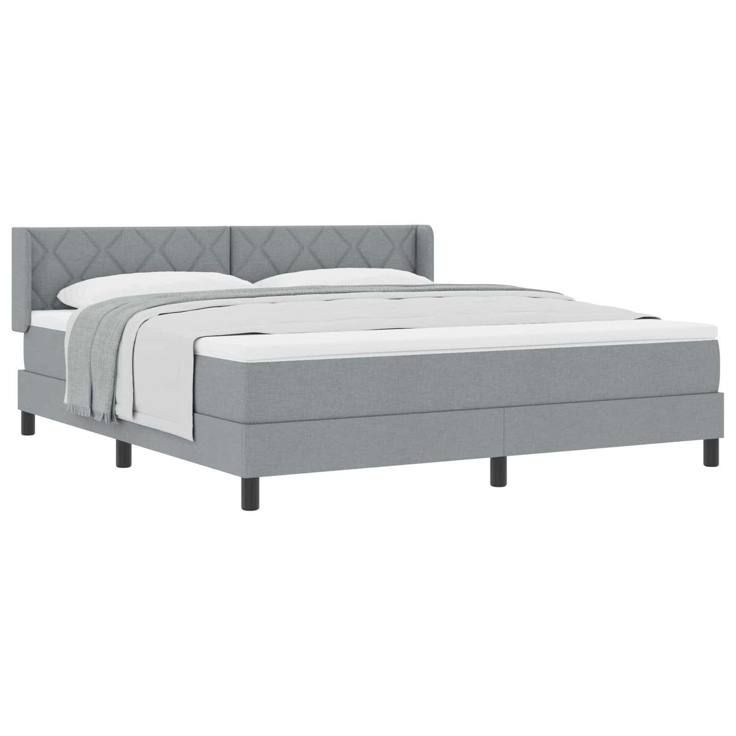 vidaXL Κρεβάτι με ελατήρια Ανοιχτό γκρι 200 x 180 cm ύφασμα