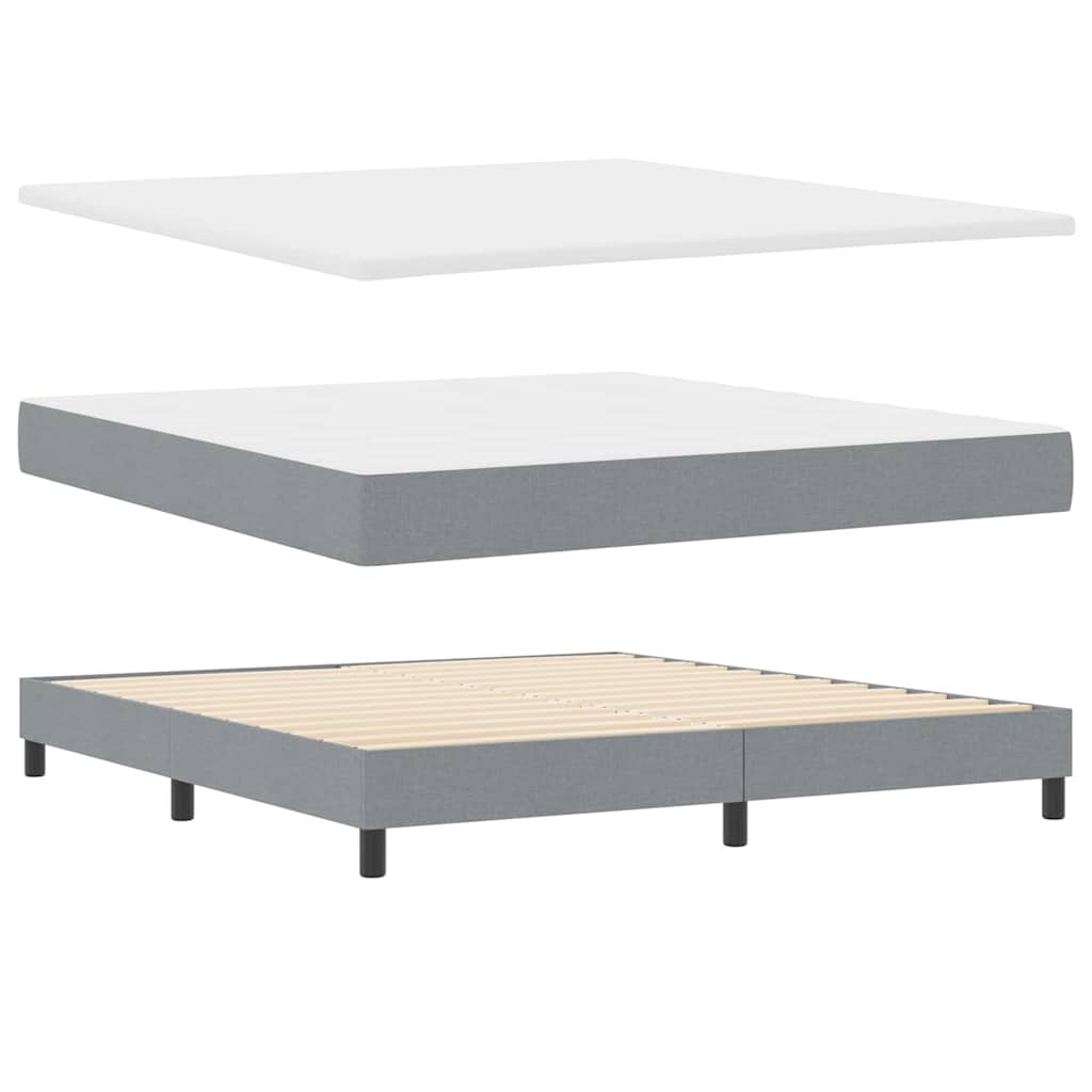 vidaXL Κρεβάτι με ελατήρια Ανοιχτό γκρι 200 x 180 cm ύφασμα