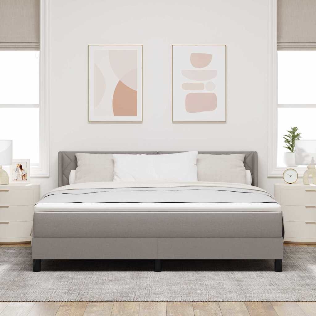 vidaXL Κρεβάτι με ελατήρια με κεφαλάρι Taupe 200 x 180 cm ύφασμα