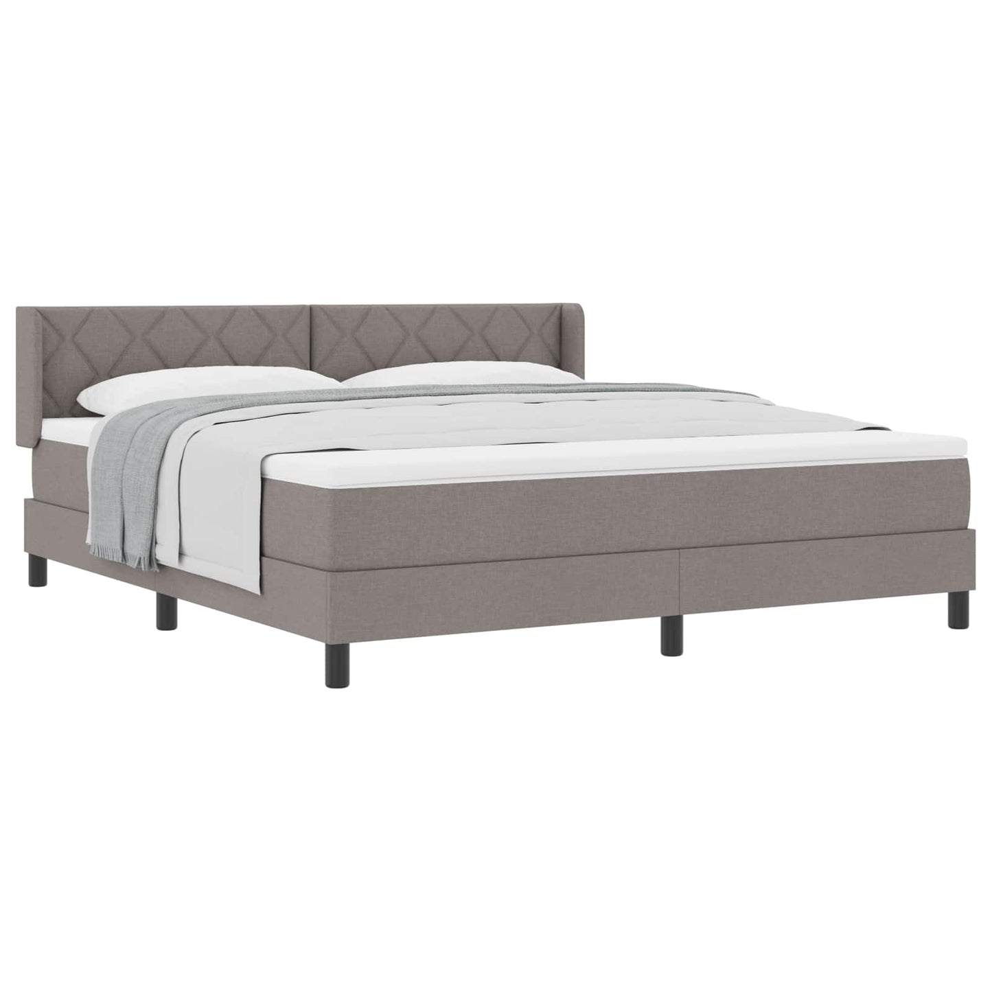 vidaXL Κρεβάτι με ελατήρια με κεφαλάρι Taupe 200 x 180 cm ύφασμα