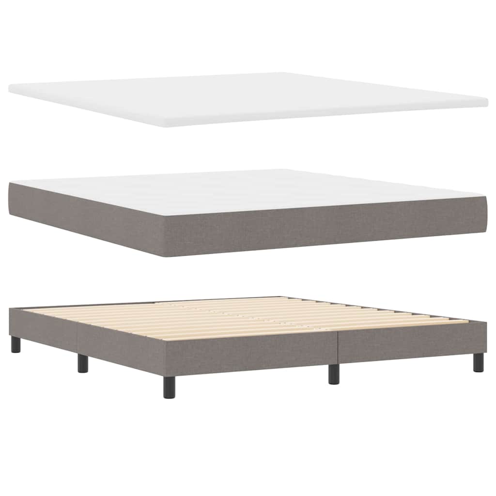 vidaXL Κρεβάτι με ελατήρια με κεφαλάρι Taupe 200 x 180 cm ύφασμα
