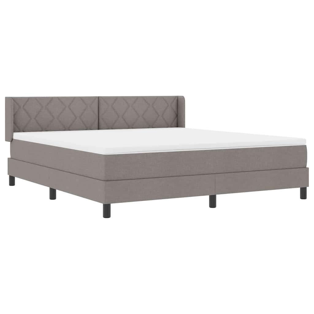 vidaXL Κρεβάτι με ελατήρια με κεφαλάρι Taupe 200 x 180 cm ύφασμα