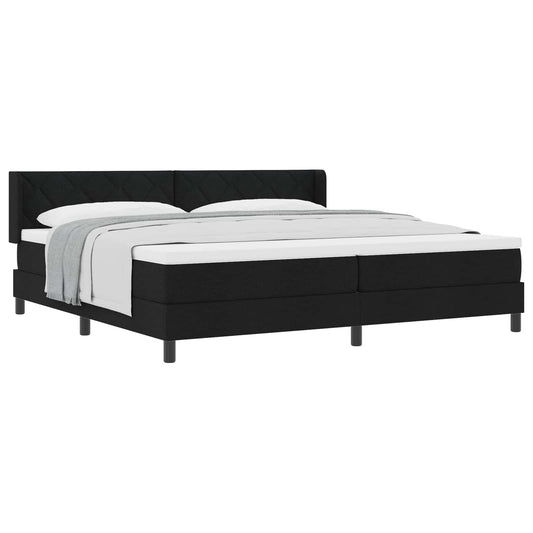 vidaXL Κρεβάτι με ελατήρια με κεφαλάρι Μαύρο 200 x 200 cm ύφασμα