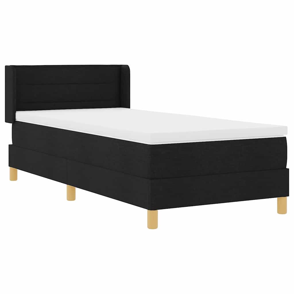 vidaXL Κρεβάτι με ελατήρια με στρώμα Μαύρο 200 x 80 εκατοστά ύφασμα