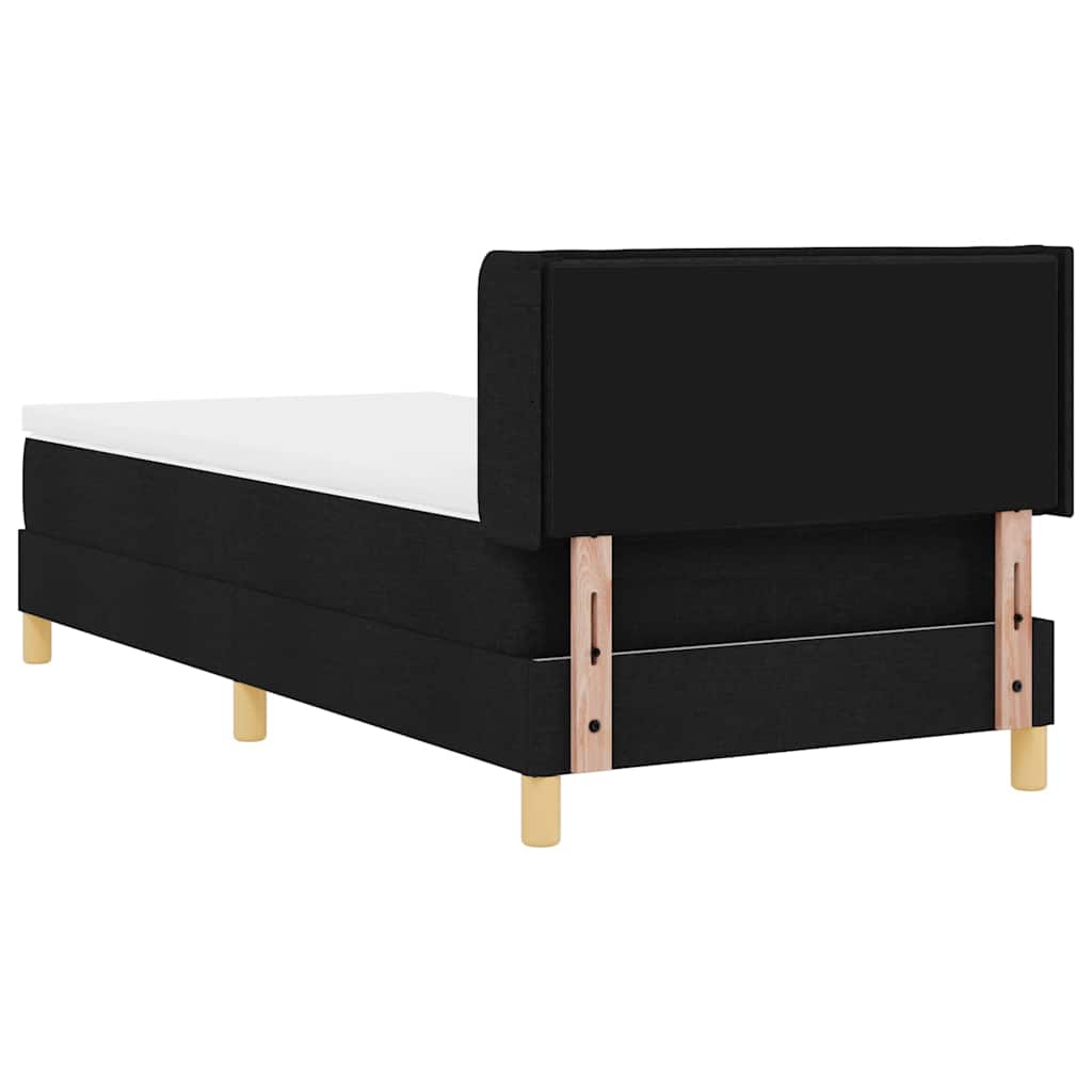 vidaXL Κρεβάτι με ελατήρια Μαύρο και Λευκό 90 x 200 cm ύφασμα