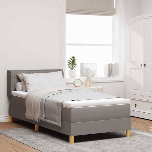 vidaXL Κρεβάτι με ελατήρια με στρώμα Taupe 200 x 90 εκ. ύφασμα