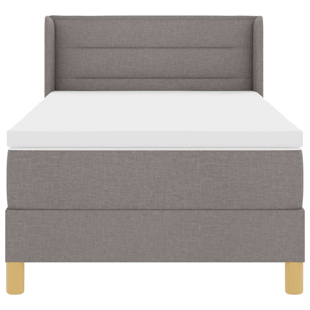 vidaXL Κρεβάτι με ελατήρια με στρώμα Taupe 200 x 90 εκ. ύφασμα