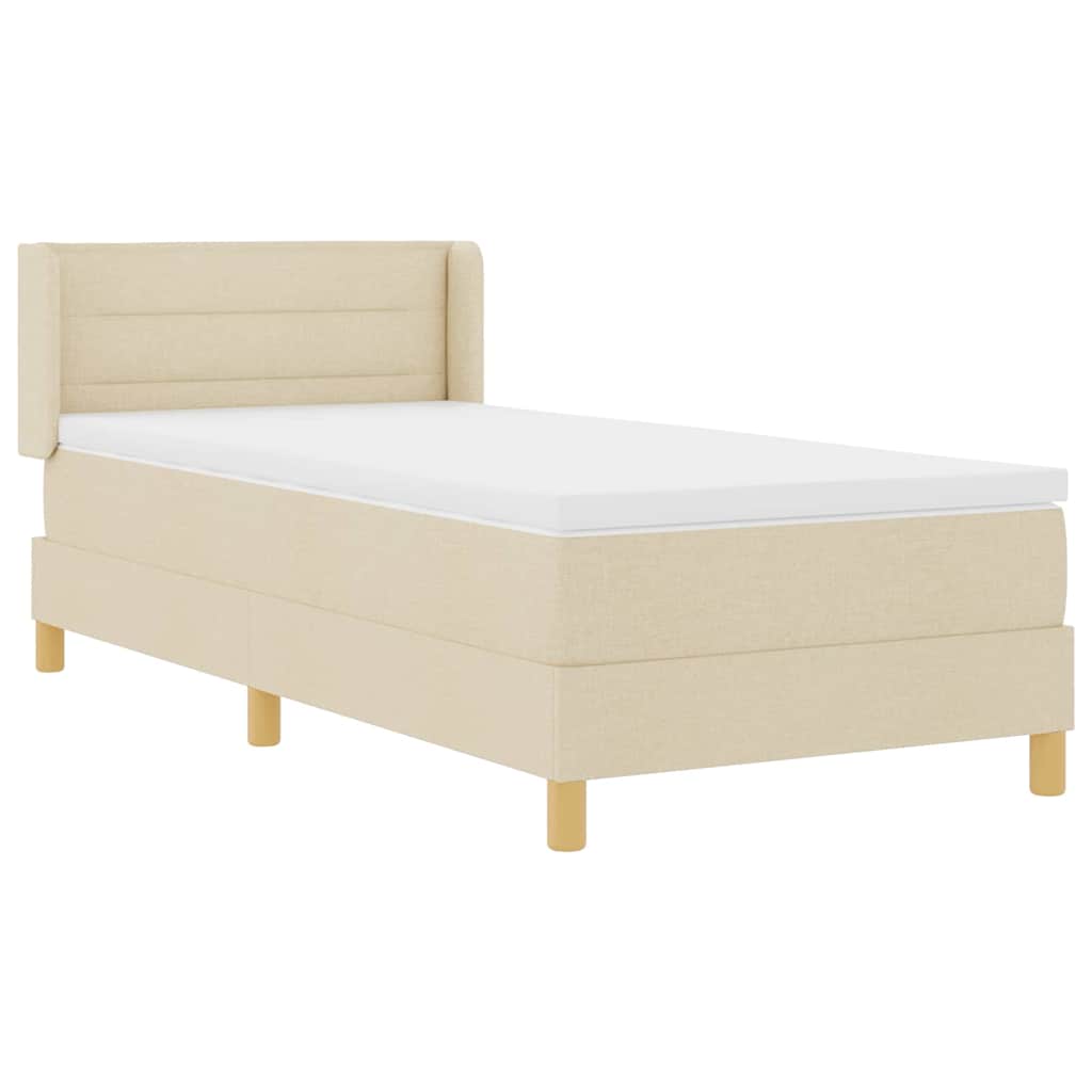 vidaXL Κρεβάτι με ελατήρια με στρώμα Κρεμ 200 x 100 cm ύφασμα