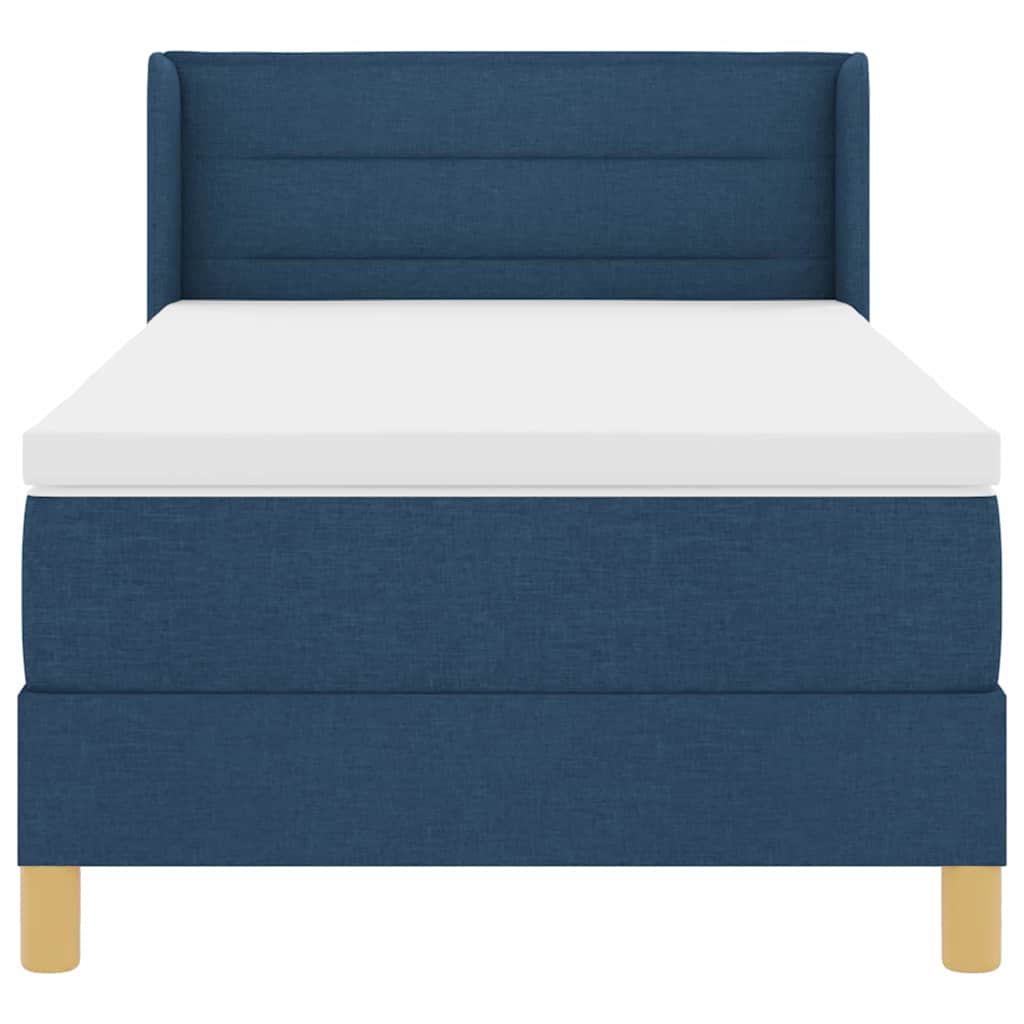 vidaXL Κρεβάτι με ελατήρια με στρώμα Μπλε 200 x 100 cm ύφασμα
