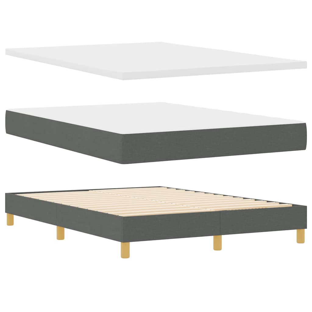 vidaXL Κρεβάτι με ελατήρια Σκούρο Γκρι 190 x 140 εκατοστά ύφασμα