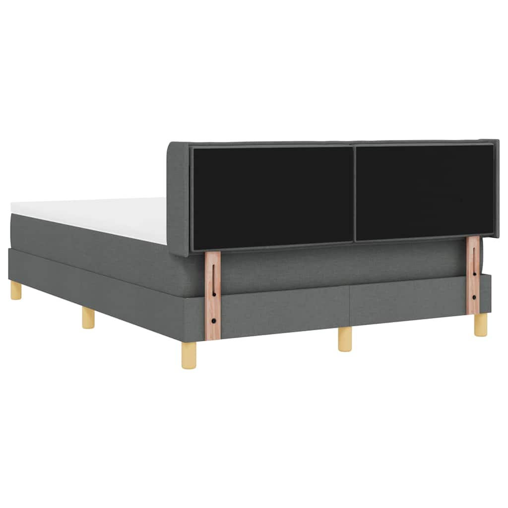 vidaXL Κρεβάτι με ελατήρια Σκούρο Γκρι 190 x 140 εκατοστά ύφασμα