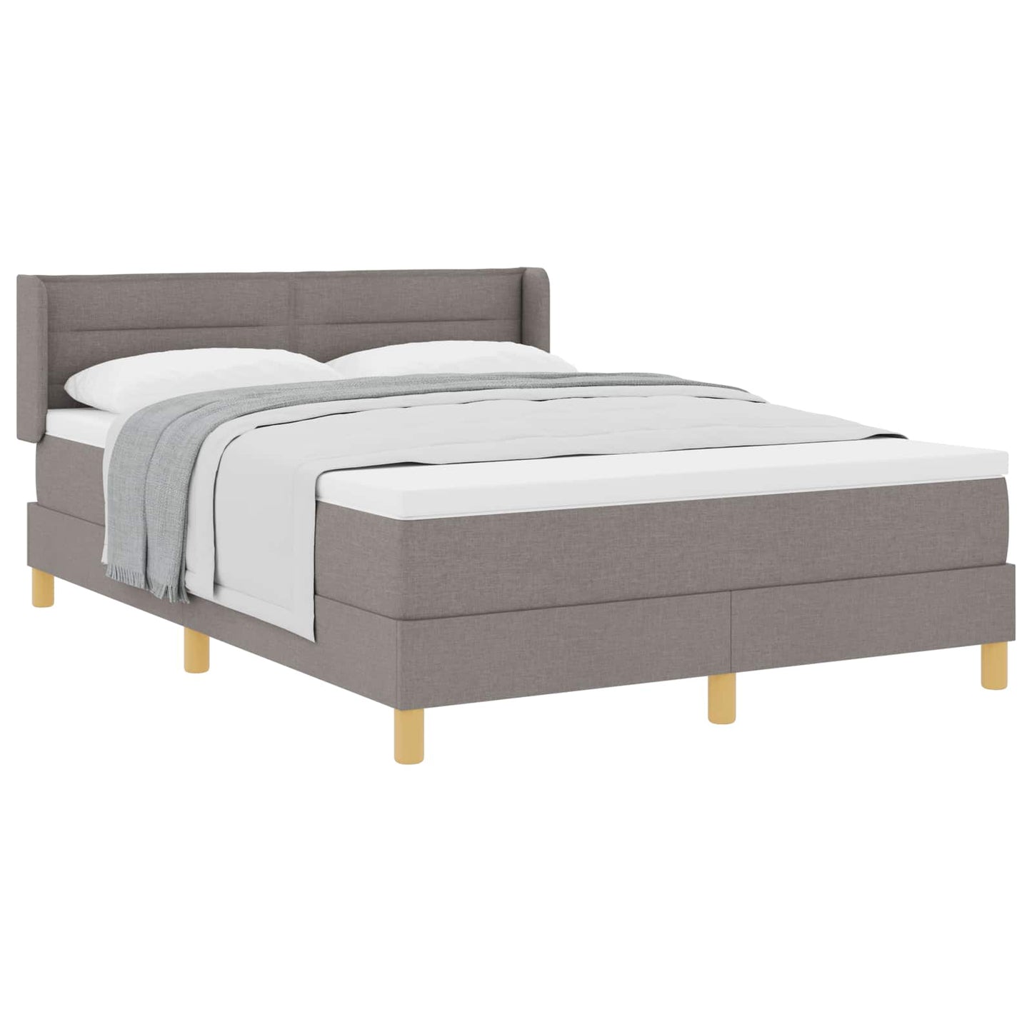 vidaXL Κρεβάτι με ελατήρια με στρώμα Taupe 190 x 140 εκατοστά ύφασμα