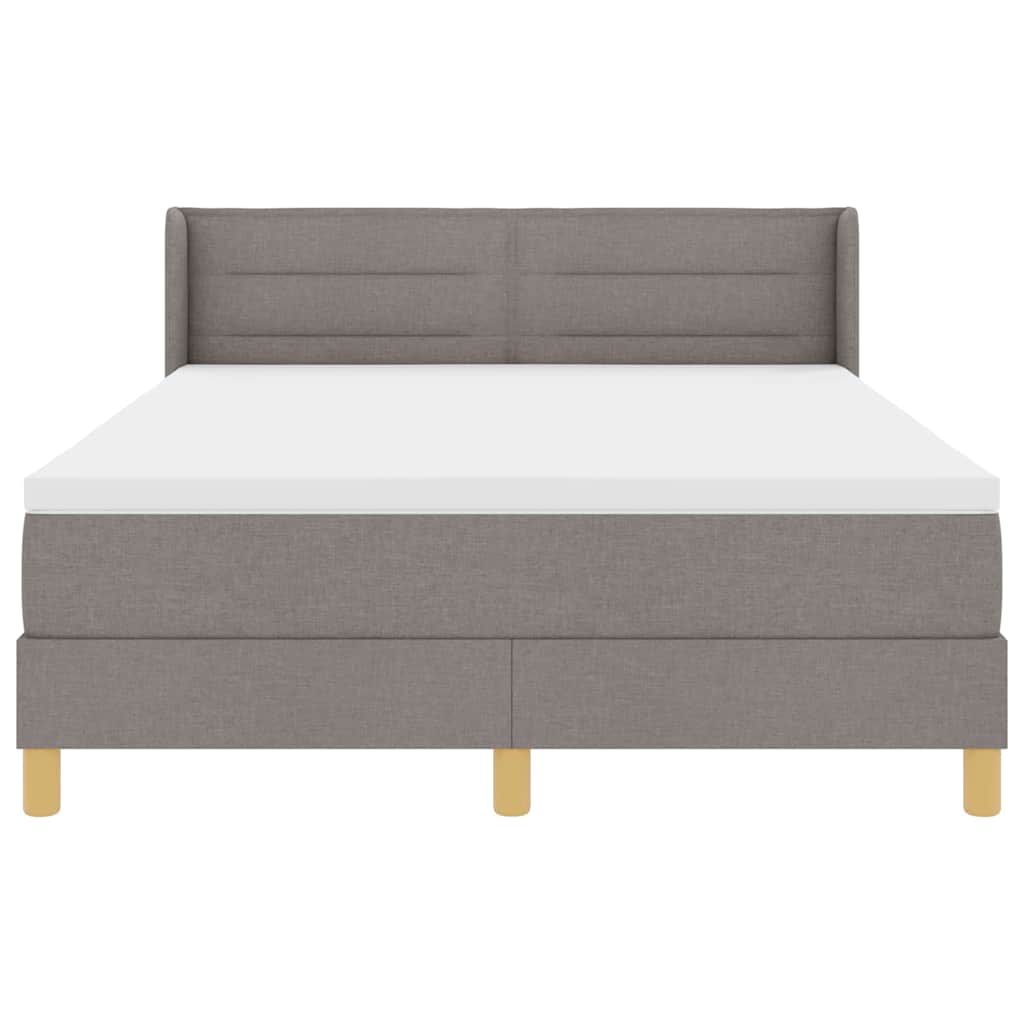 vidaXL Κρεβάτι με ελατήρια με στρώμα Taupe 190 x 140 εκατοστά ύφασμα