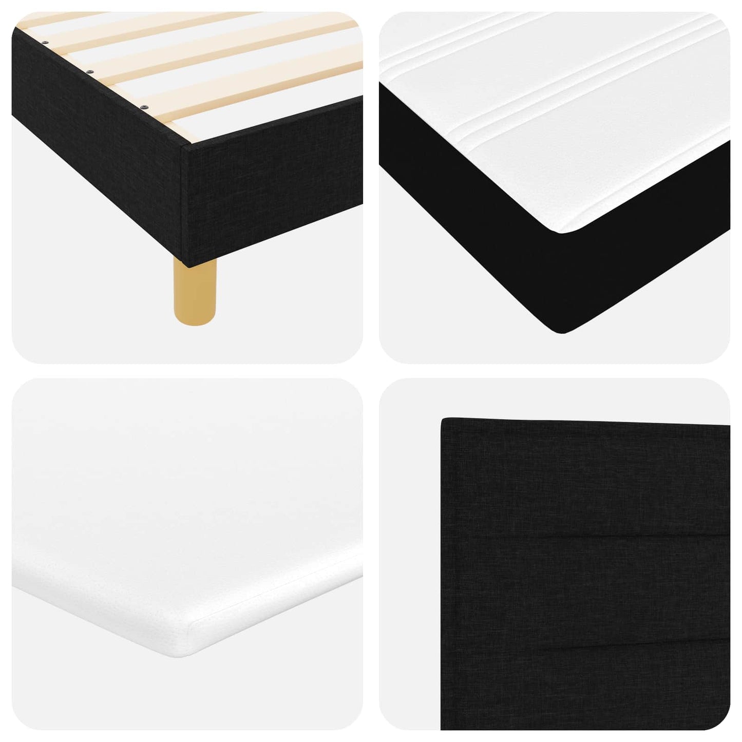 vidaXL Κρεβάτι με ελατήρια με στρώμα Μαύρο 200 x 140 cm ύφασμα