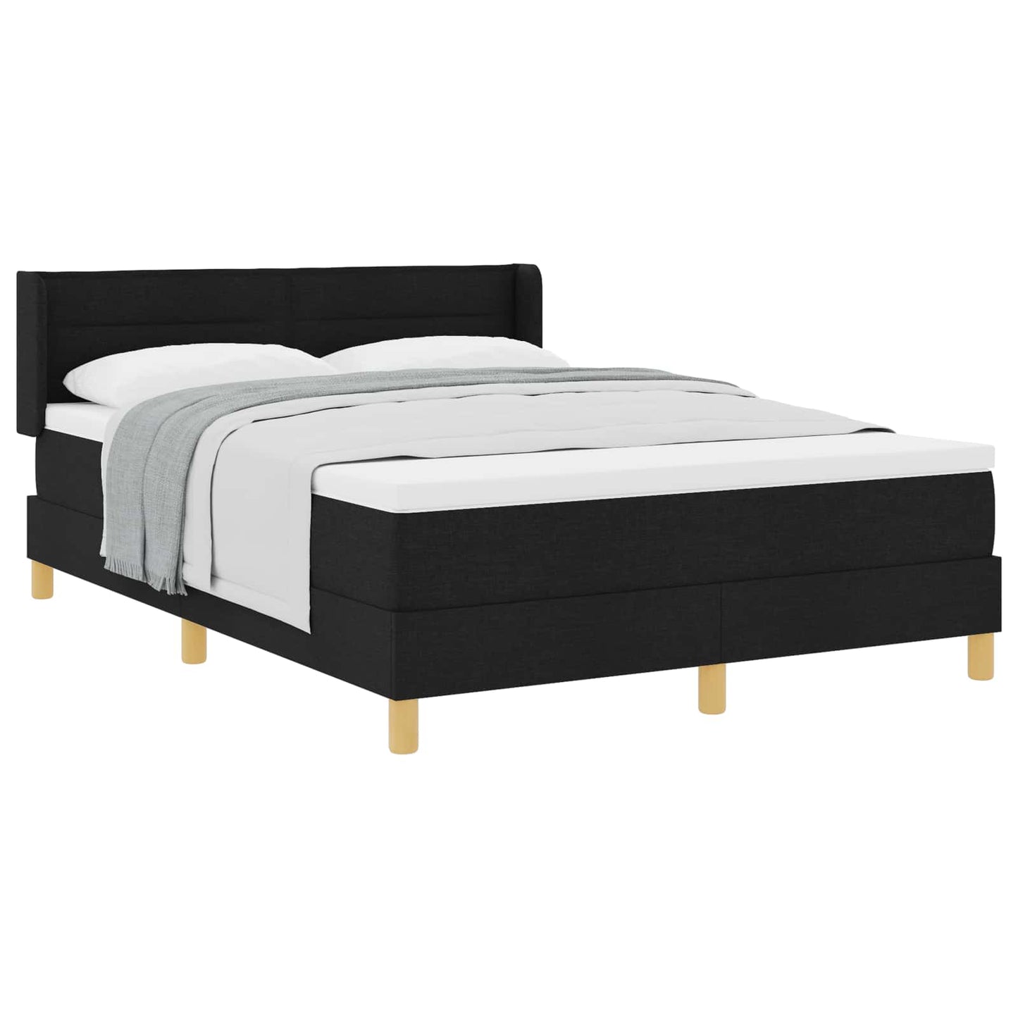 vidaXL Κρεβάτι με ελατήρια με στρώμα Μαύρο 200 x 140 cm ύφασμα