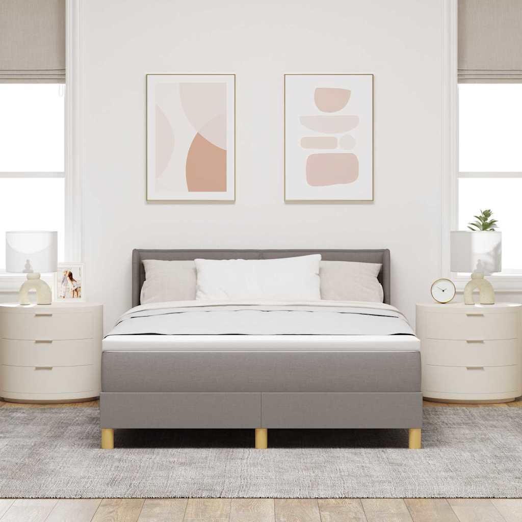 vidaXL Κρεβάτι με ελατήρια με στρώμα Taupe 200 x 140 cm ύφασμα