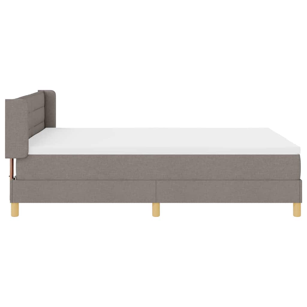 vidaXL Κρεβάτι με ελατήρια με στρώμα Taupe 200 x 140 cm ύφασμα