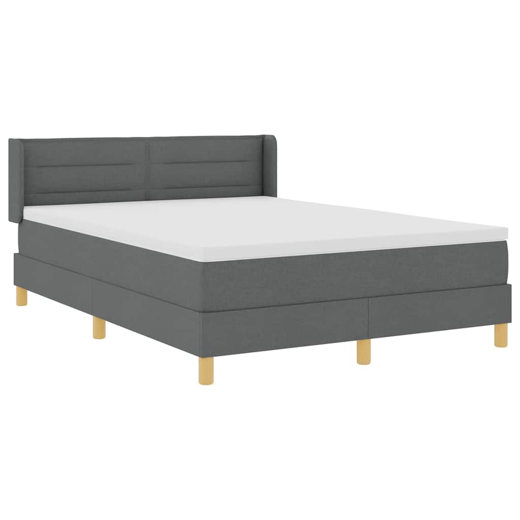 vidaXL Κρεβάτι με ελατήρια Σκούρο Γκρι 200 x 160 εκατοστά ύφασμα