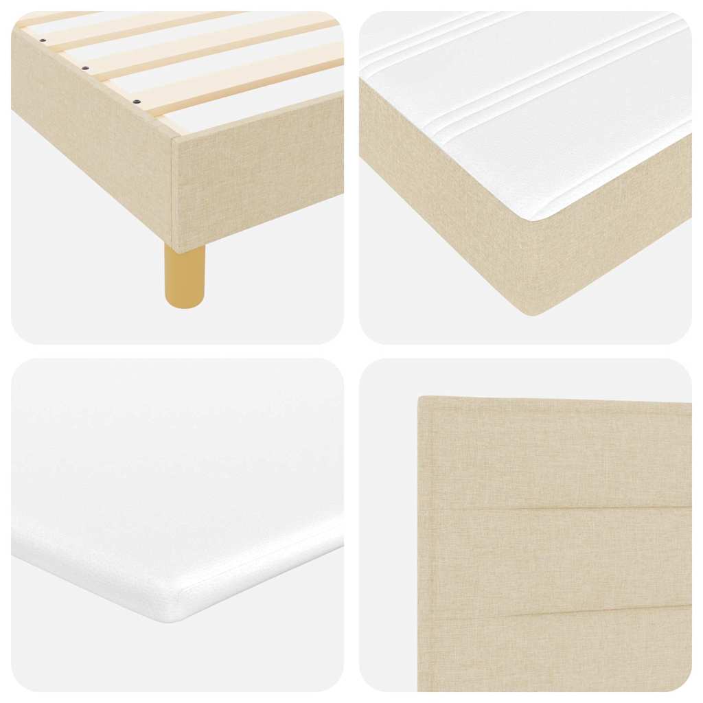 vidaXL Κρεβάτι με ελατήρια με στρώμα Κρεμ 200 x 180 cm ύφασμα
