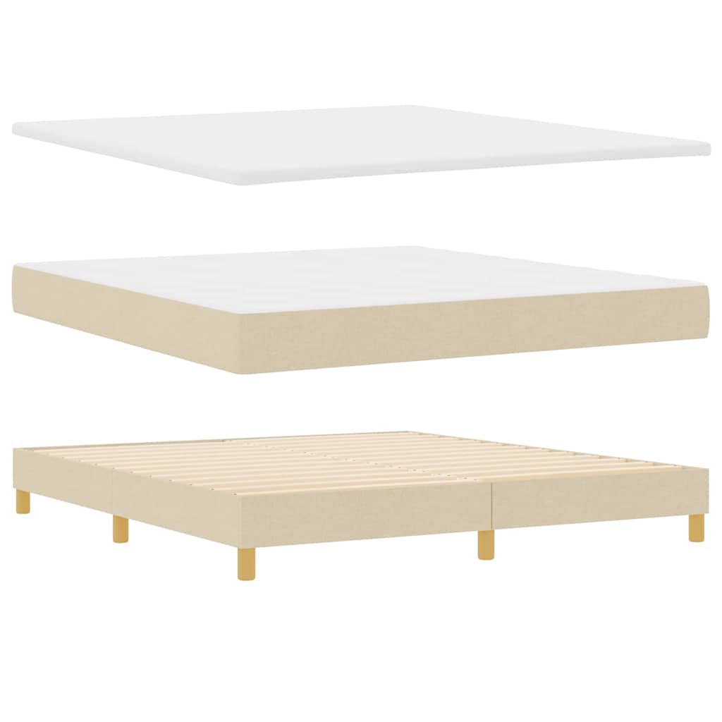 vidaXL Κρεβάτι με ελατήρια με στρώμα Κρεμ 200 x 180 cm ύφασμα