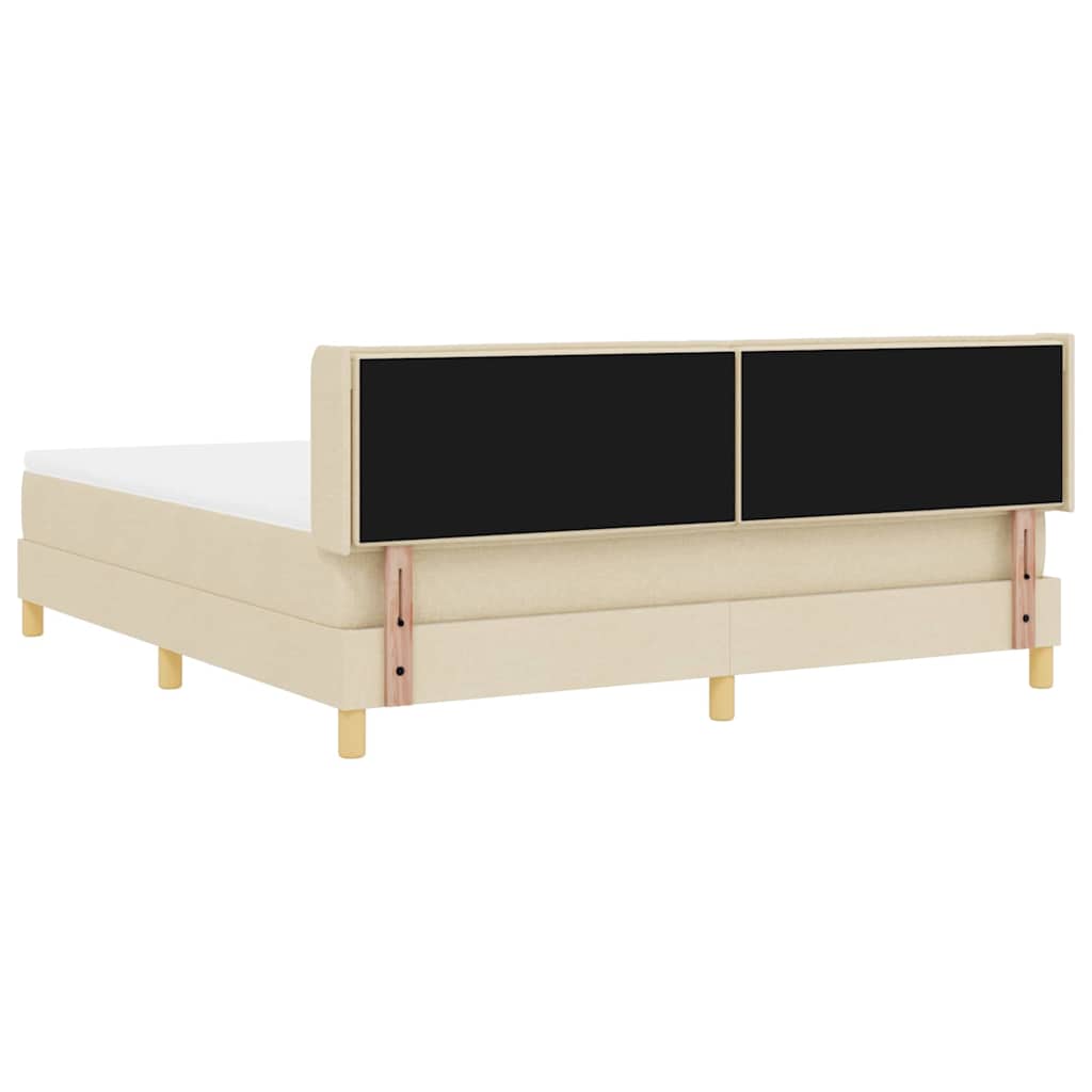 vidaXL Κρεβάτι με ελατήρια με στρώμα Κρεμ 200 x 180 cm ύφασμα