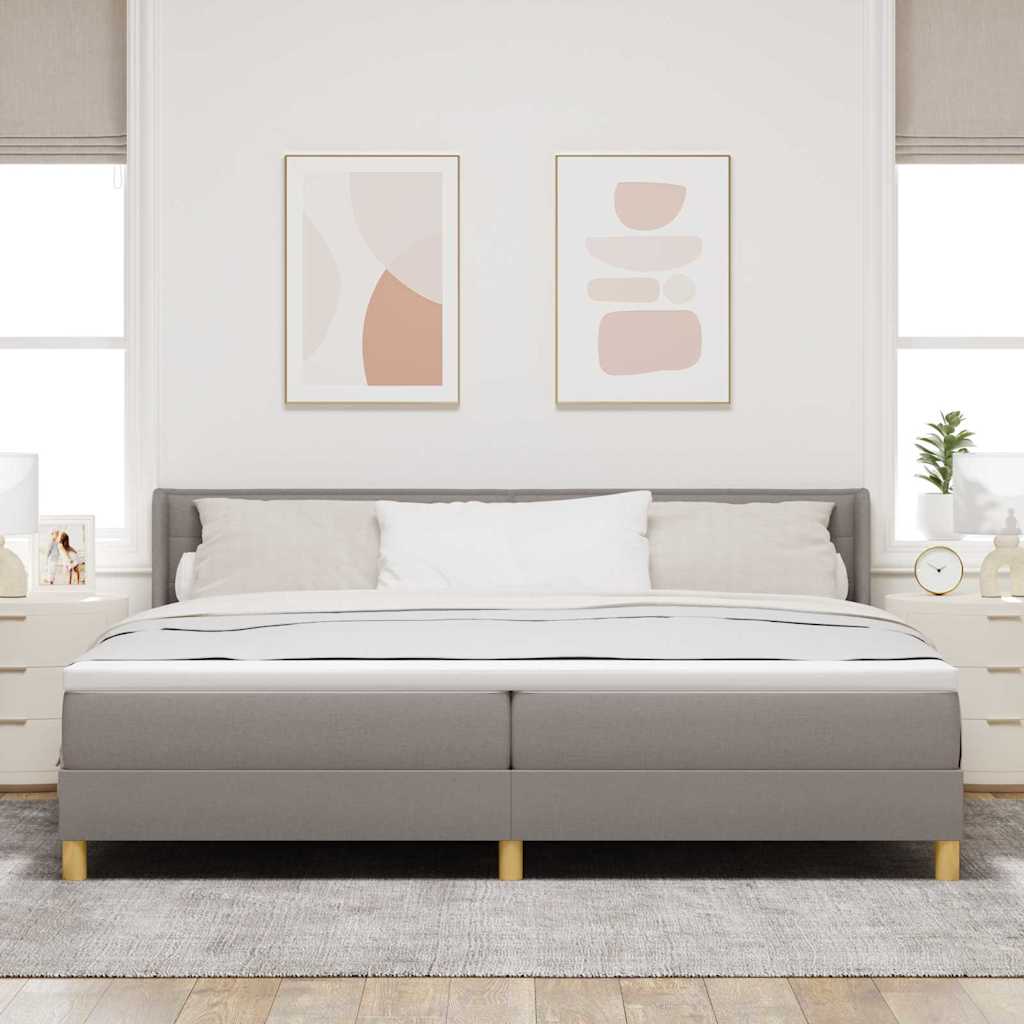 vidaXL Κρεβάτι με ελατήρια με στρώμα Taupe 200 x 200 cm ύφασμα