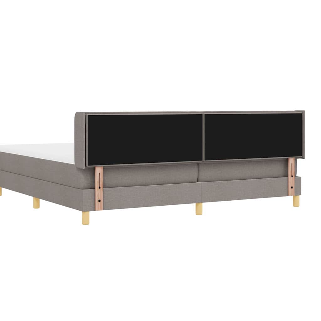 vidaXL Κρεβάτι με ελατήρια με στρώμα Taupe 200 x 200 cm ύφασμα
